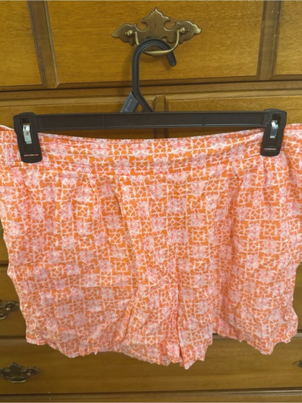 Women's Orange Print Casual Shorts